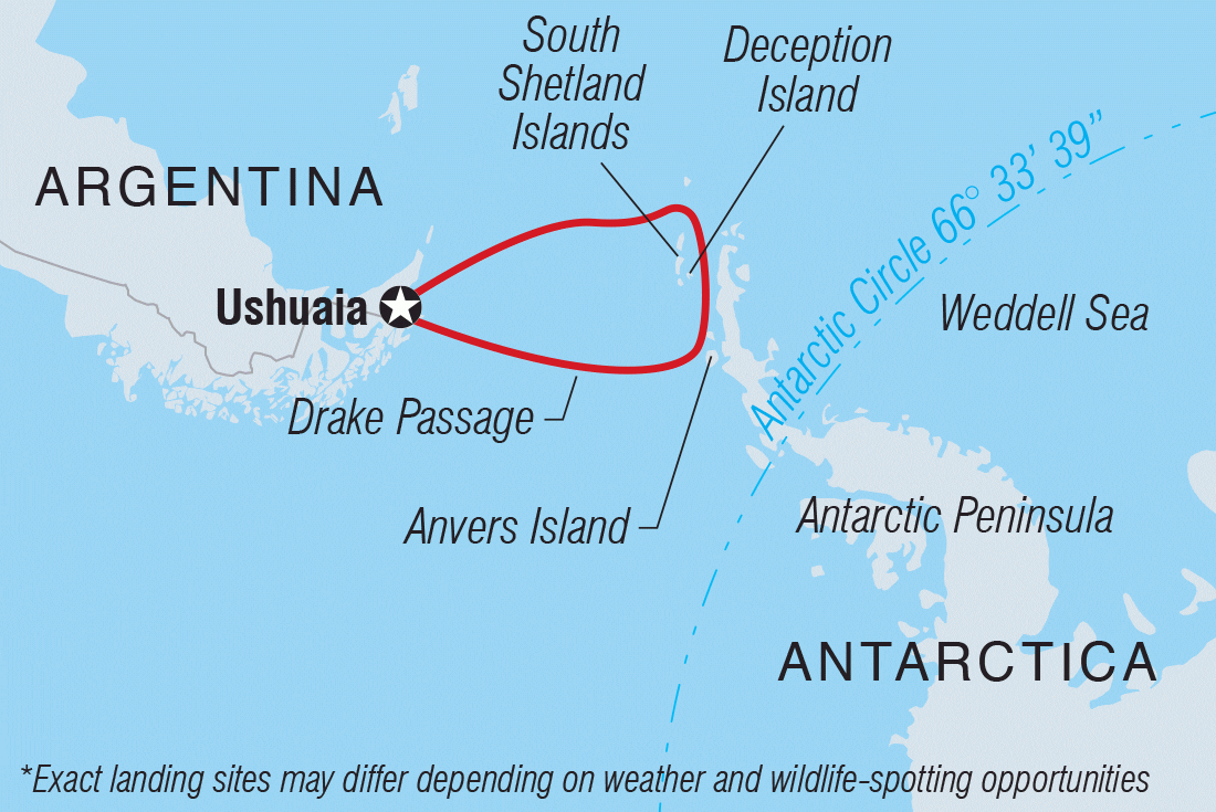 Antarctica 2023 - trip map