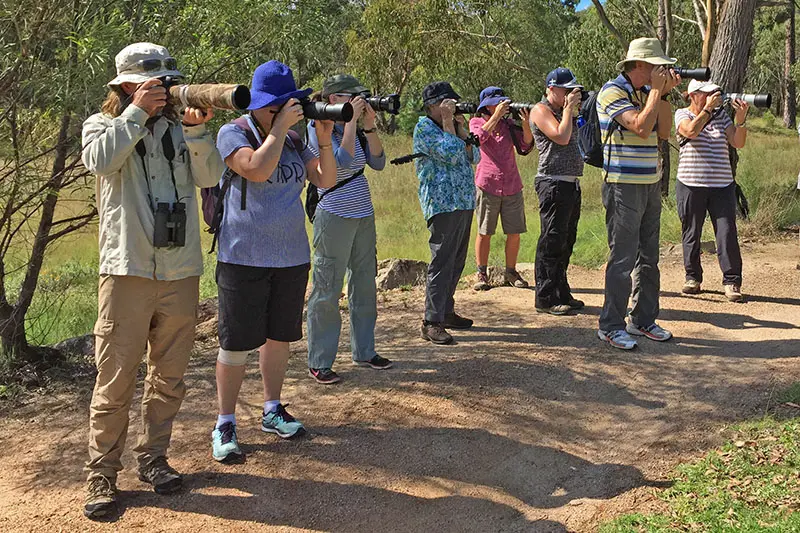 Bird photo workshop participants