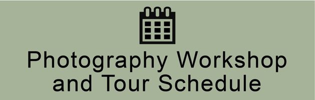 Photography Workshop and Tours Schedule